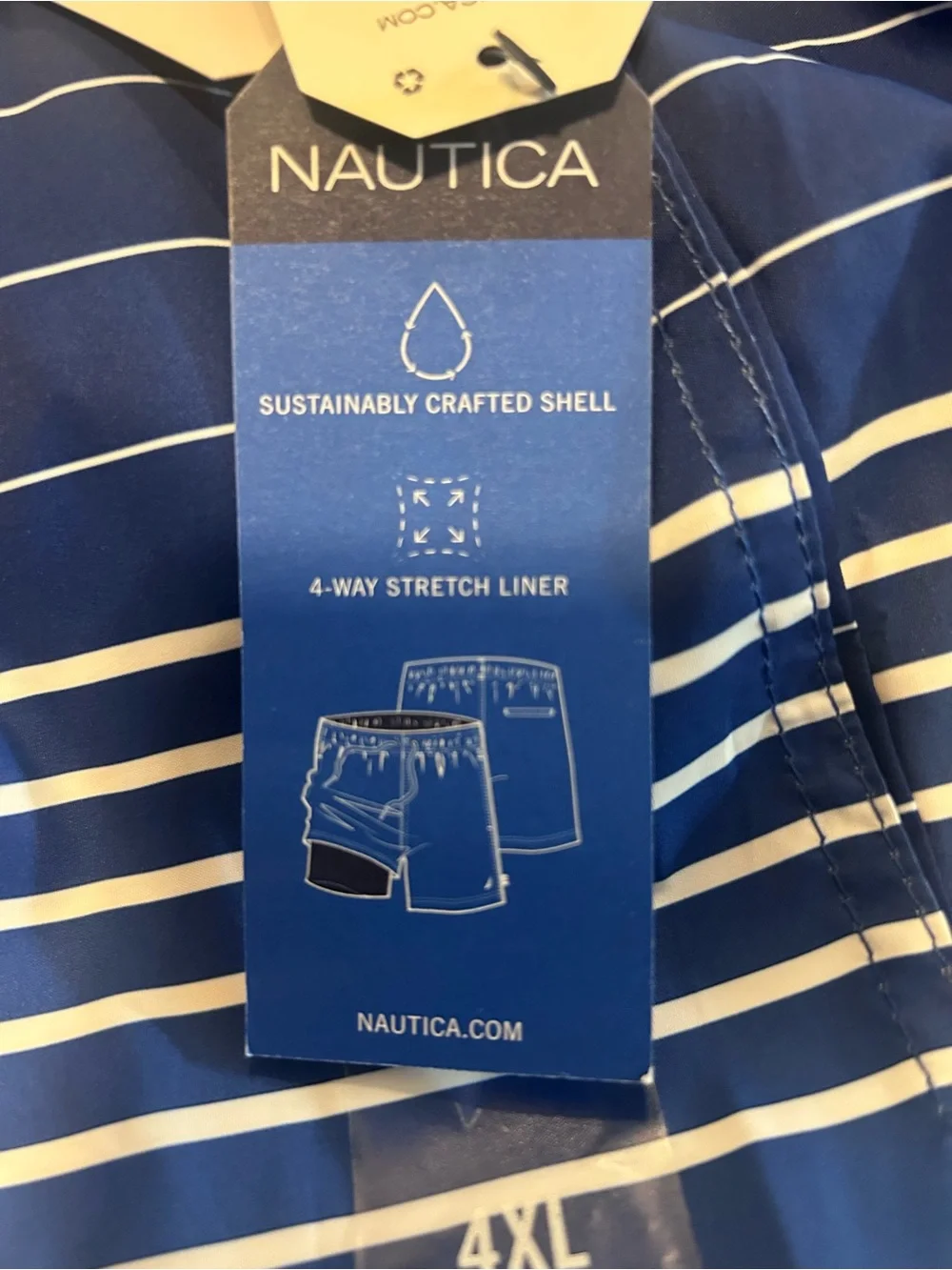 Nautica Men’s Blue Ombre Striped Swim Trunks